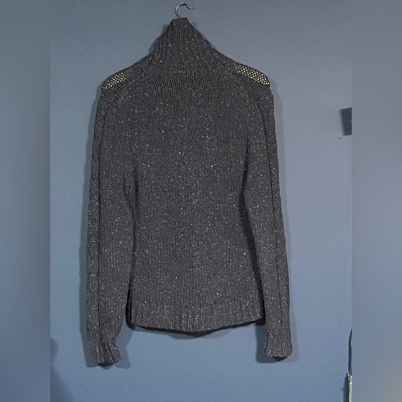 Women's Navy Blue Turtleneck Sweater - Picture 2 of 4